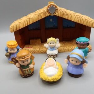 Fisher Price Little People Nativity Set Pieces Holiday 2001 Manger  Stable Jesus
